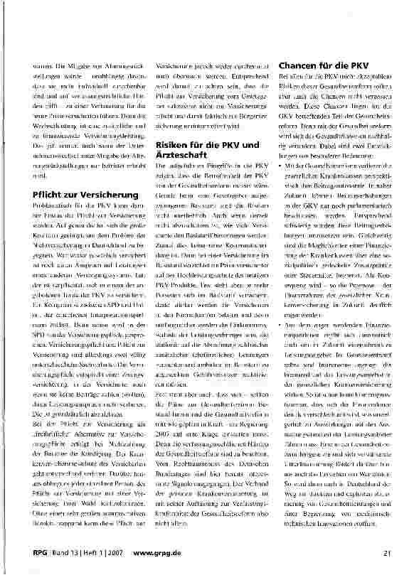 Vorschauseite 2: Quo vadis PKV?