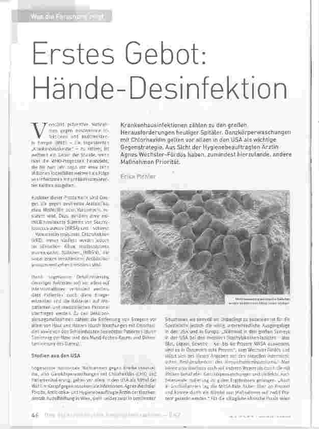Vorschauseite 1: Erstes Gebot: Hände-Desinfektion