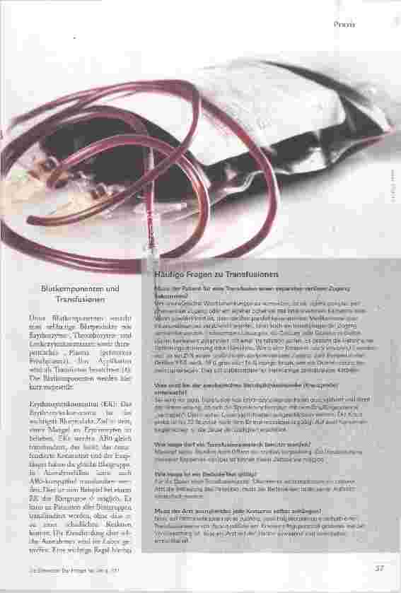 Vorschauseite 2: Transfusion: Wer macht was?