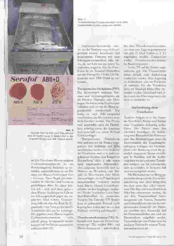 Vorschauseite 3: Transfusion: Wer macht was?