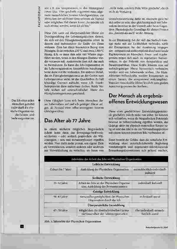 Vorschauseite 3: Gesetzmäisigkeiten des menschlichen Lebenslaufes Teil V Die Zeit jenseits des 63. Lebensjahres und die Biografie als Gesamtkunstwerk