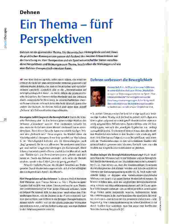 Vorschauseite 1: Dehnen Ein Thema - fünf Perspektiven