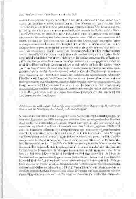 Vorschauseite 5: Zur Lebendspende menschlicher Organe aus ethischer Sicht