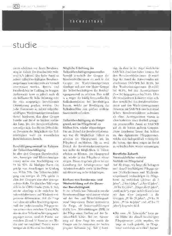 Vorschauseite 3: Teil II - Studie zum berufsverbleib, berufsausstieg, berufswiedereinstieg dipl. pflegepersonen in Österreich