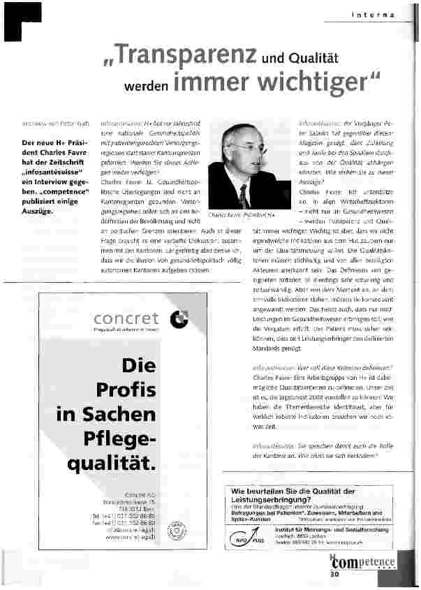 Vorschauseite 1: Transparenz und Qualität werden immer wichtiger