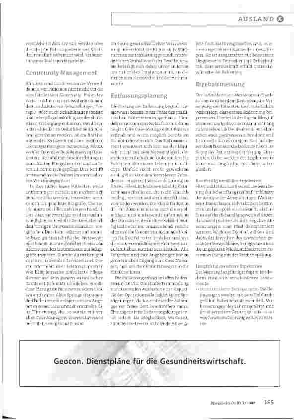 Vorschauseite 4: Klinisches Case Management in einer australischen Klinik:Schon vor der Aufnahme an die Entlassung denken