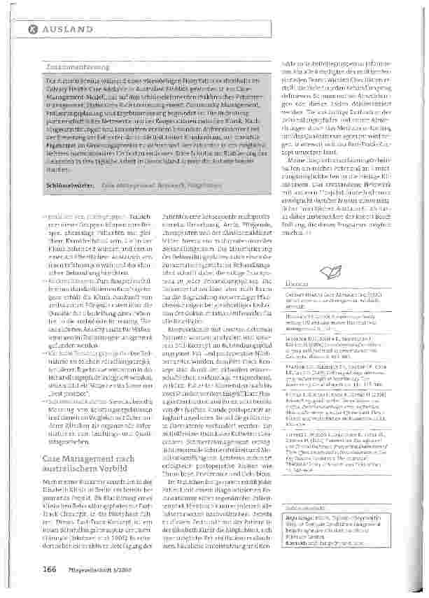 Vorschauseite 5: Klinisches Case Management in einer australischen Klinik:Schon vor der Aufnahme an die Entlassung denken