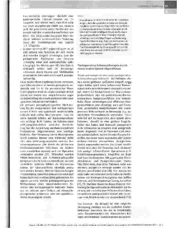 Vorschauseite 6: Postoperative AkutschmerztherapieNeue Möglichkeiten der systemischen Analgesie