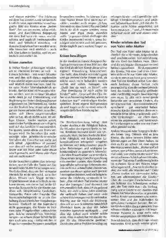 Vorschauseite 2: Der Tod von Vater oder Mutter hinterlässt eine schmerzliche Lücke