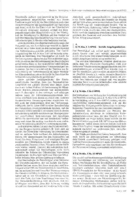 Vorschauseite 4: Bestätigung der Änderungen des Hessischen Personalvertretungsgesetzes (HPVG)- ANMERKUNGEN ZUM URTEIL DES Staatsgerichtshofes HESSEN1 VOM 08.11.2006 -2