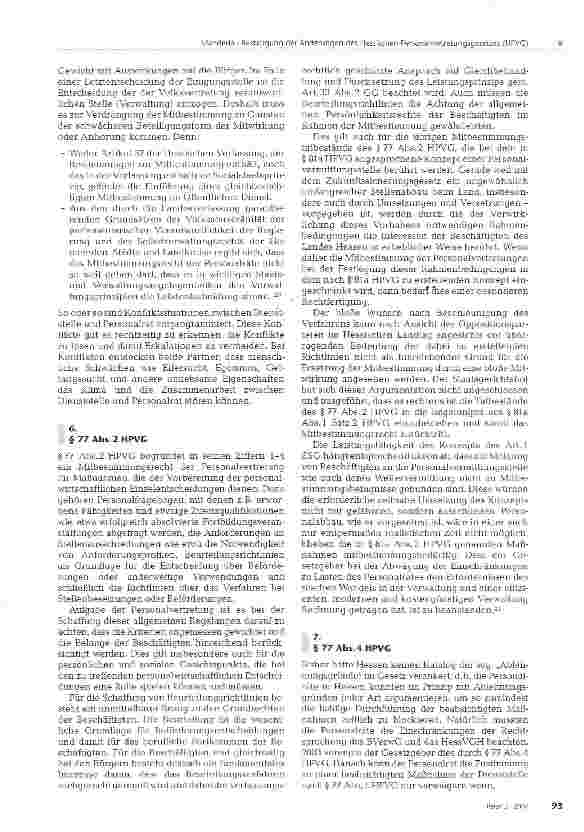 Vorschauseite 6: Bestätigung der Änderungen des Hessischen Personalvertretungsgesetzes (HPVG)- ANMERKUNGEN ZUM URTEIL DES Staatsgerichtshofes HESSEN1 VOM 08.11.2006 -2