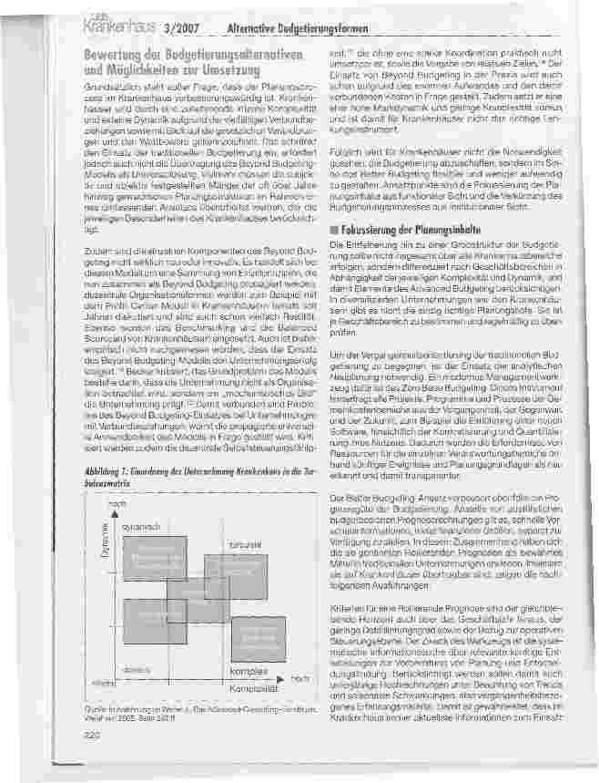 Vorschauseite 2: Alternative Budgetierungsformen im Krankenhaus