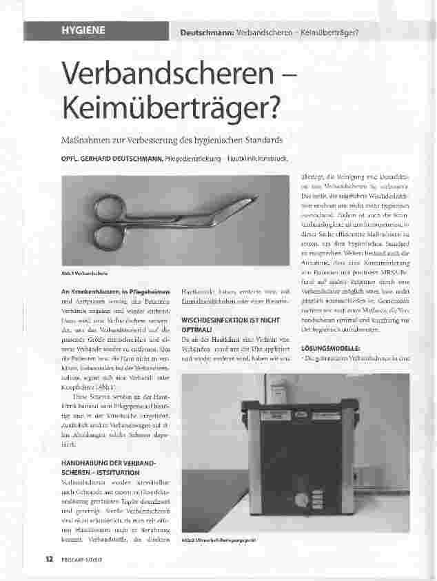 Vorschauseite 1: Verbandscheren -Keim Überträger?