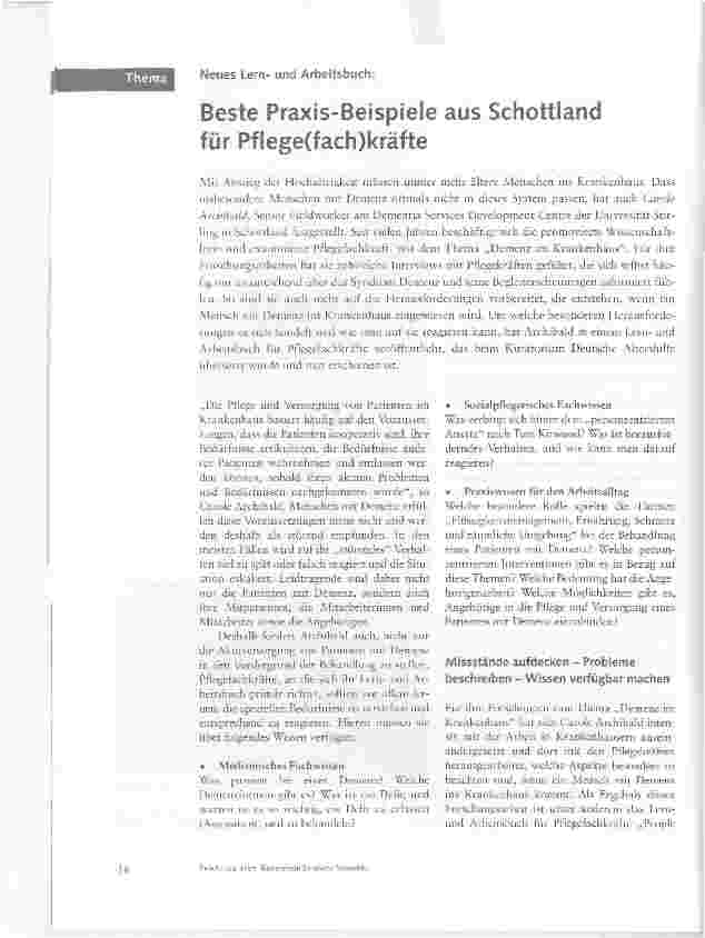 Vorschauseite 1: Beste Praxis-Beispiele aus Schottland für Pflege(fach)kräfte
