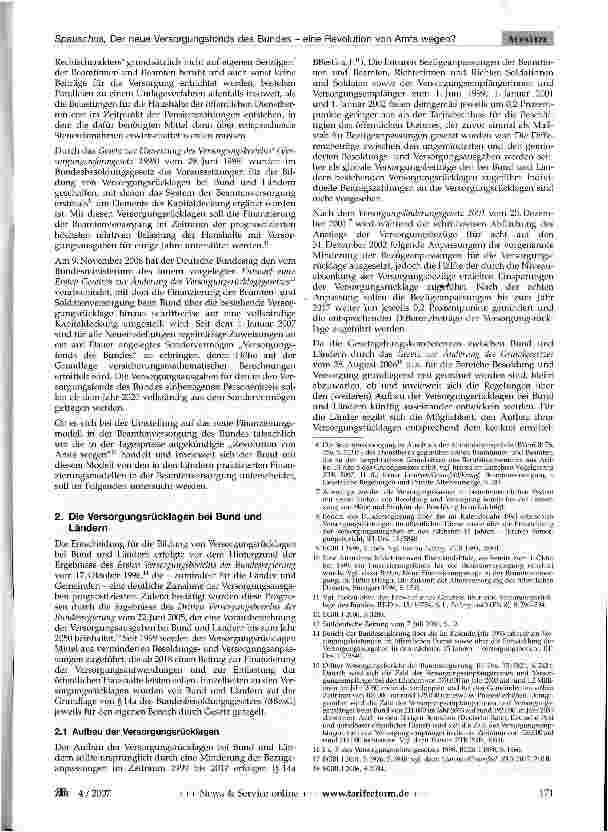 Vorschauseite 2: Der neue Versorgungsfonds des Bundes - eine Revolution von Amts wegen?