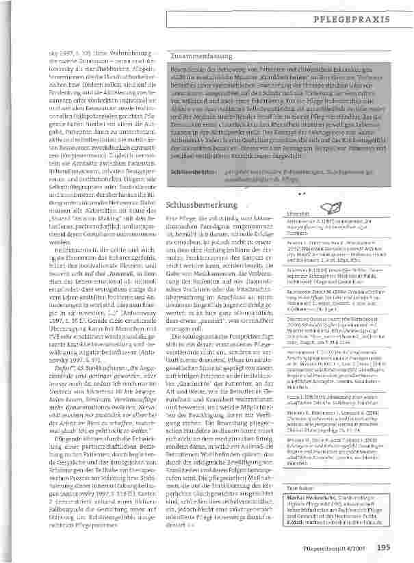 Vorschauseite 4: Von der Symptombehandlung zur gesundheitsfördernden Pflege