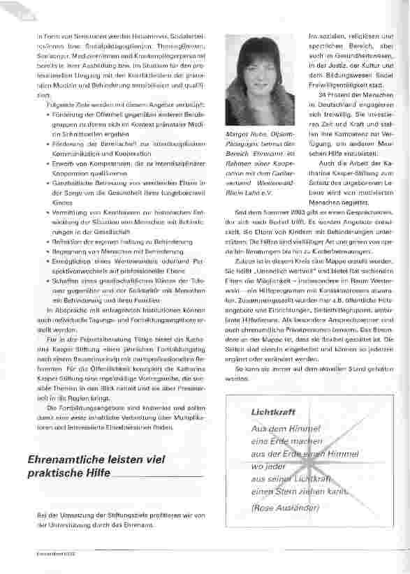 Vorschauseite 6: Hauptsache gesund? - Über die Arbeit der Katharina Kasper-Stiftung