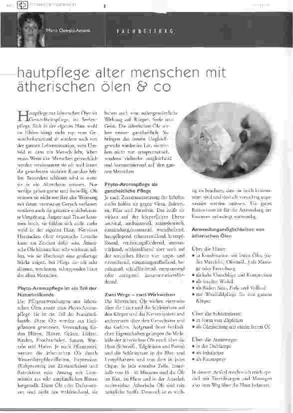 Vorschauseite 1: Hautpflege alter Menschen mit ätherischen Ölen