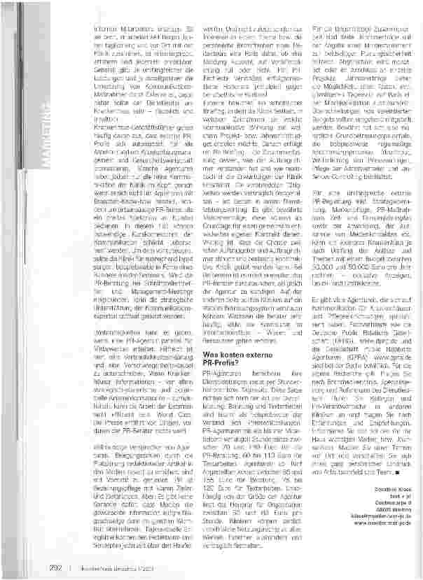 Vorschauseite 3: Externe PR-Profis -was leisten sie, was kosten sie?