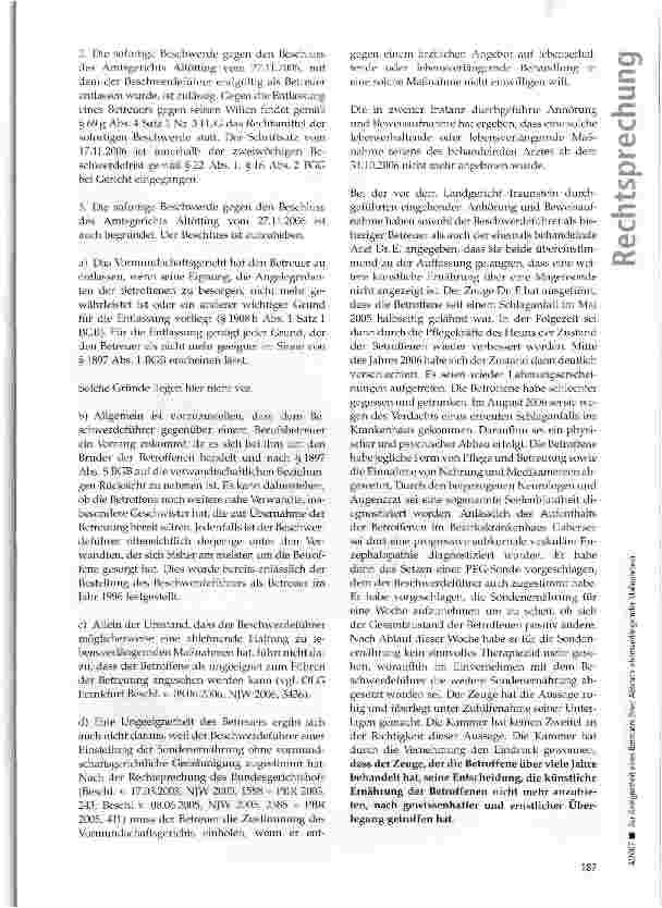 Vorschauseite 3: Zur Geeignetheit eines Betreuers (hier: Abbruch lebensverlängernder Maßnahmen)