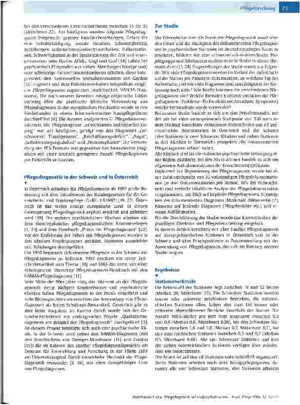 Vorschauseite 2: Pflegediagnostik auf akutpsychiatrischen Stationen in Österreich und in der Schweiz