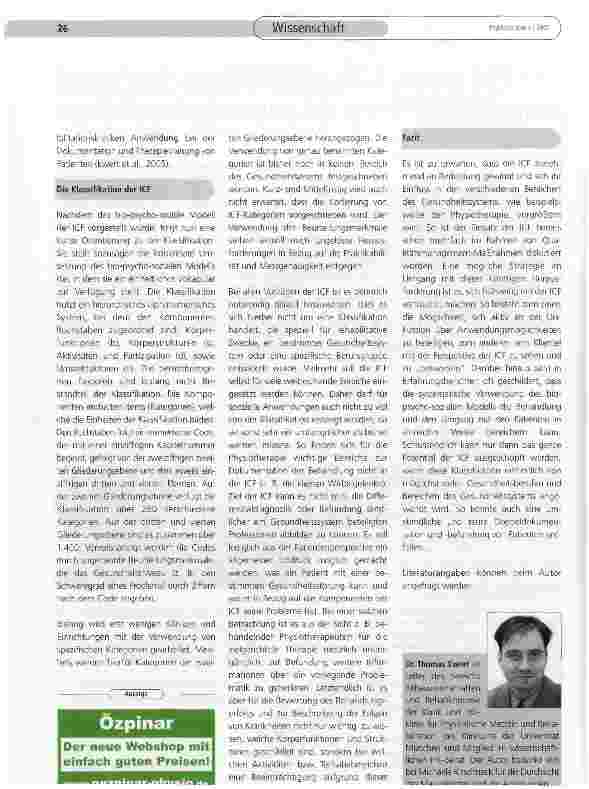 Vorschauseite 3: Internationale Klassifikation ICF und ihre Bedeutung für die Physiotherapie