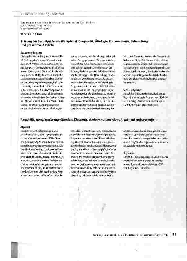 Vorschauseite 3: Störung der Sexualpräferenz (Paraphilie)