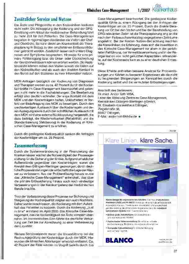 Vorschauseite 4: Liquidität steigern und Kosten senken durch Klinisches Case-Management