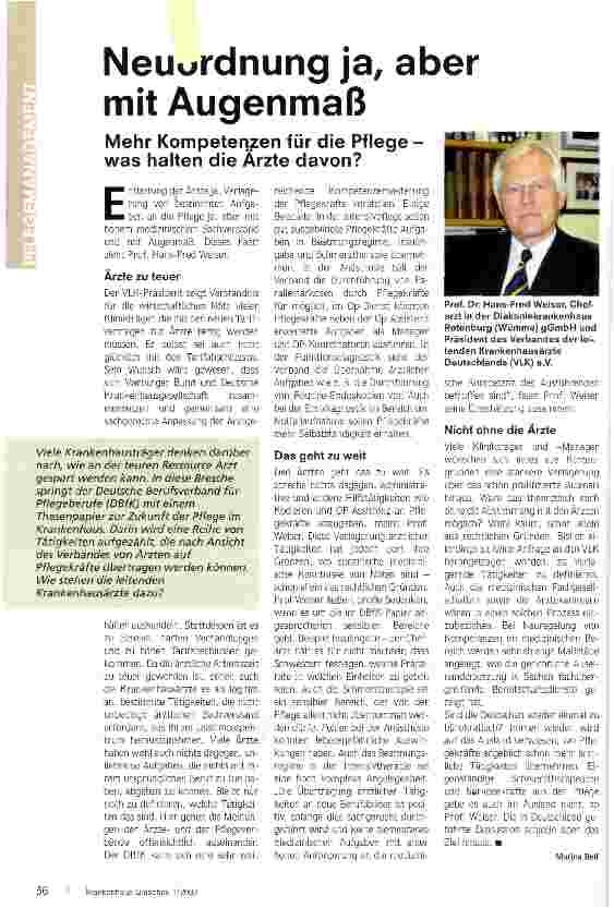 Vorschauseite 1: Neuordnung ja, aber mit Augenmaß