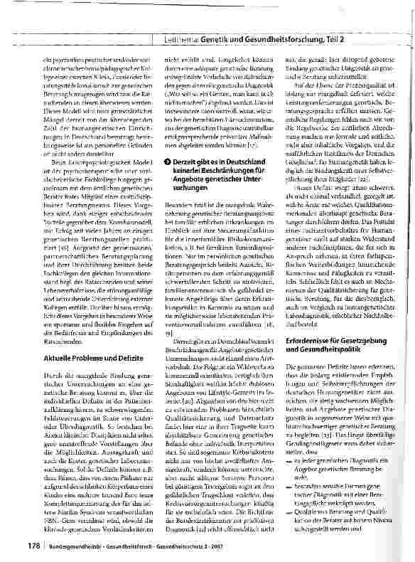 Vorschauseite 5: Kommunikation genetischer Risiken aus der Sicht der humangenetischen Beratung: Erfordernisse und Probleme