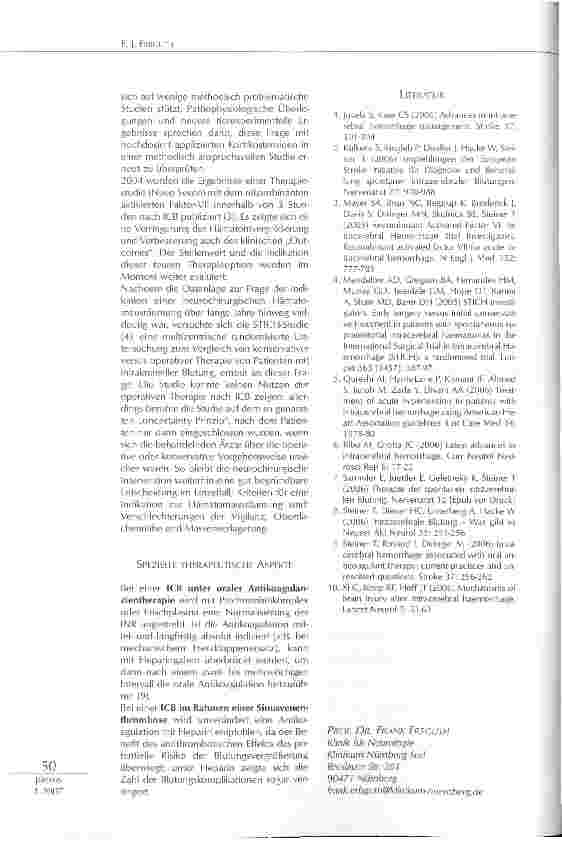 Vorschauseite 3: INTRAZEREBRALE BLUTUNG UND IHRETHERAPIE