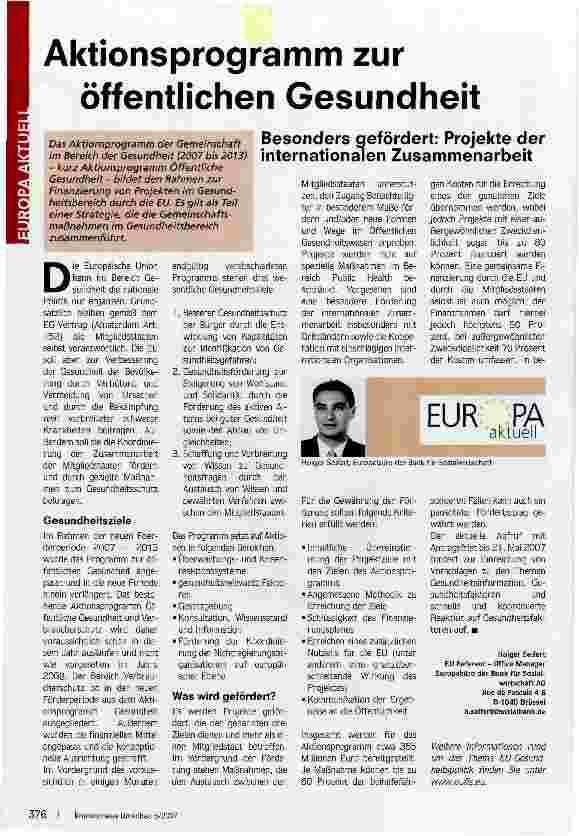 Vorschauseite 1: Aktionsprogramm zur öffentlichen Gesundheit