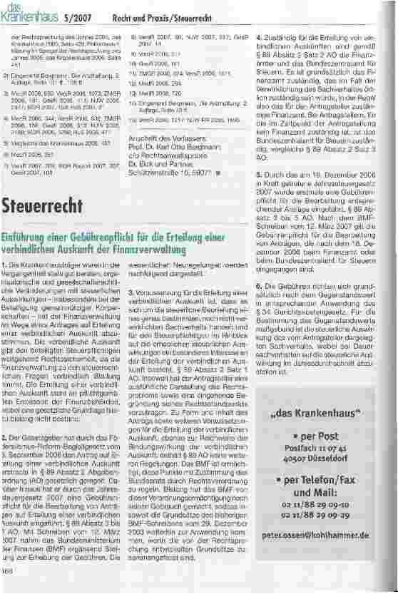 Vorschauseite 4: Patientenaufklärung im Spiegel der Rechtsprechung des Jahres 2006