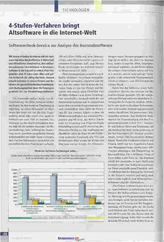 Vorschauseite 1: 4-Stufen-Verfahren bringt Altsoftware in die Internet-Welt