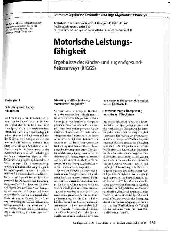 Vorschauseite 1: Motorische Leistungsfähigkeit