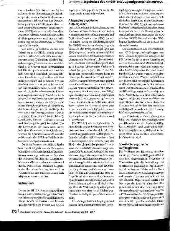 Vorschauseite 2: Psychische Gesundheit von Kindern und Jugendlichen in Deutschland