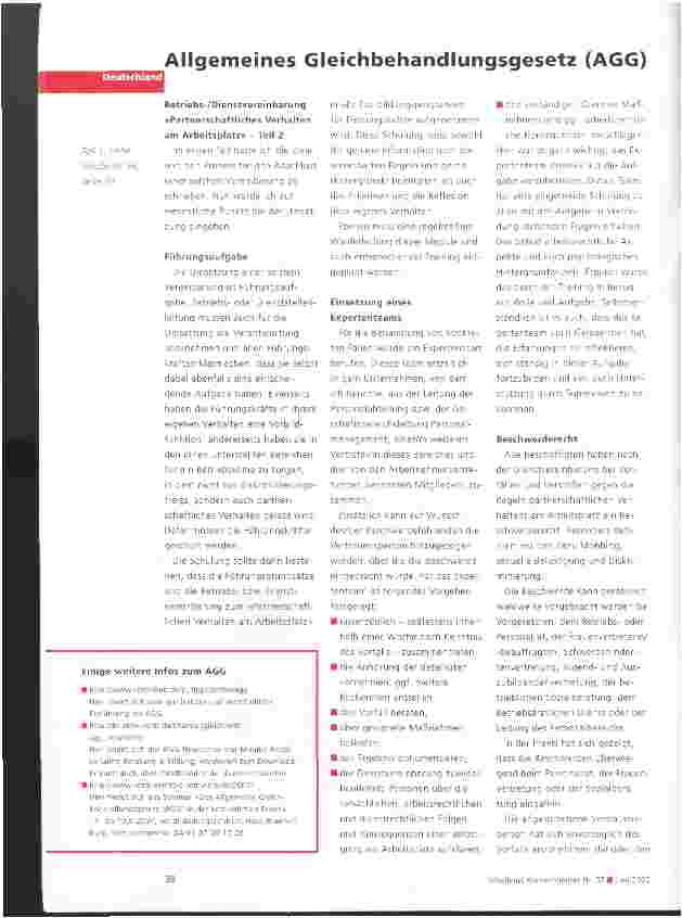 Vorschauseite 1: Allgemeines Gleichbehandlungsgesetz (AGG)