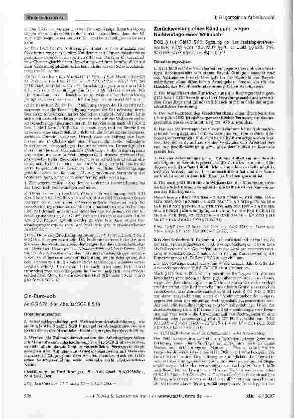 Vorschauseite 4: Benachteiligung wegen Schwerbehinderung; Personalauslese im öffentlichen Dienst SGB IX §§ 81, 82; GG Art. 33 Abs. 2