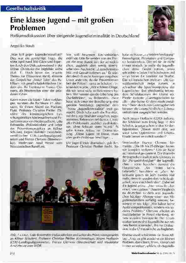 Vorschauseite 1: Eine klasse Jugend - mit großen Problemen