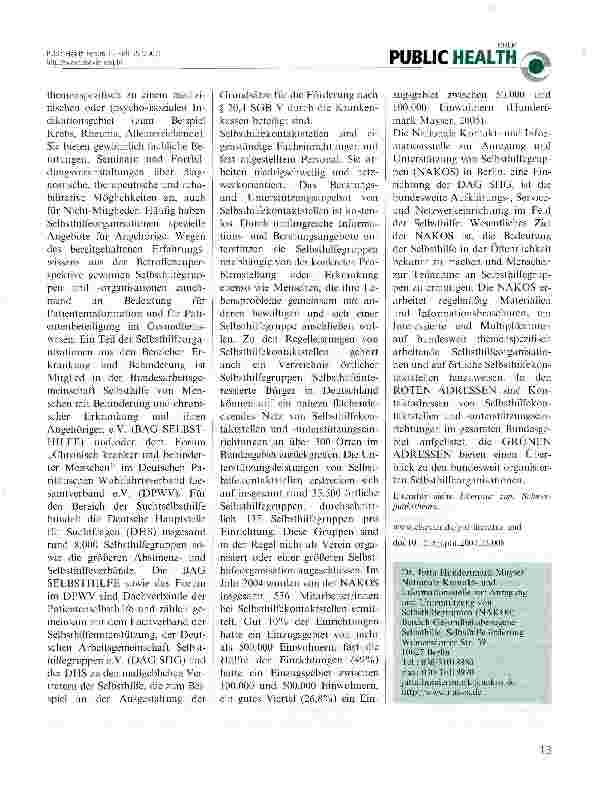 Vorschauseite 2: Struktur und Angebote der Selbsthilfeunterstützung in Deutschland
