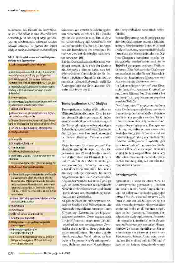 Vorschauseite 3: Zytostatika-Therapie des dialysepflichtigen Patienten