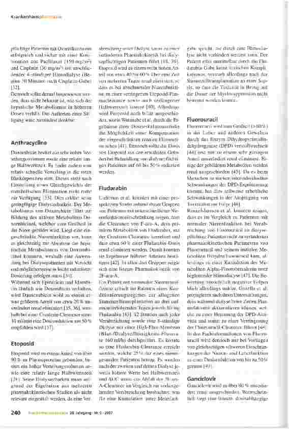 Vorschauseite 5: Zytostatika-Therapie des dialysepflichtigen Patienten