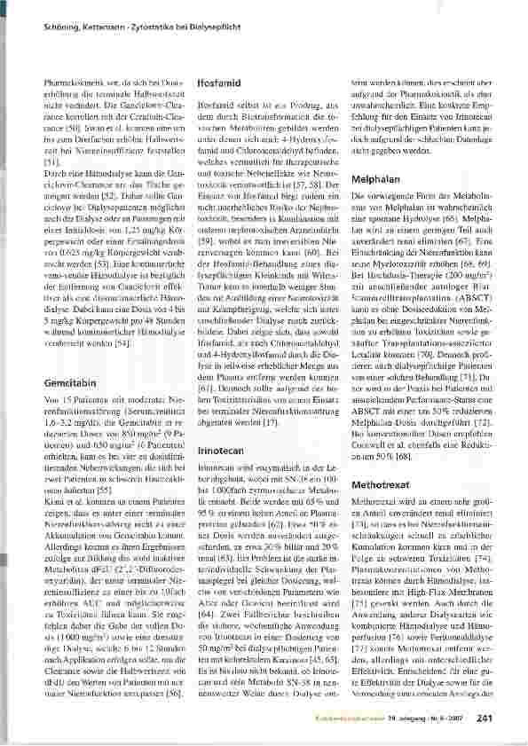 Vorschauseite 6: Zytostatika-Therapie des dialysepflichtigen Patienten
