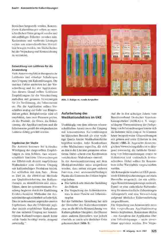 Vorschauseite 3: Vermeidung von Medikationsfehlern mit konzentrierten Kaliumlösungen