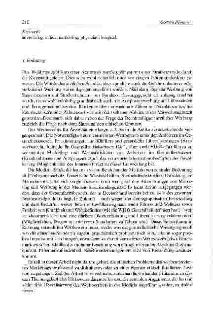 Vorschauseite 2: Ethische Argumente für und widerwerbeorientiertes Marketing von Ärzten undKrankenhäusern
