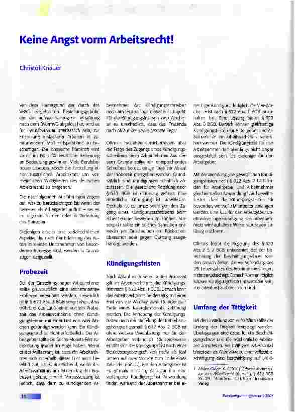 Vorschauseite 1: Keine Angst vorm Arbeitsrecht!
