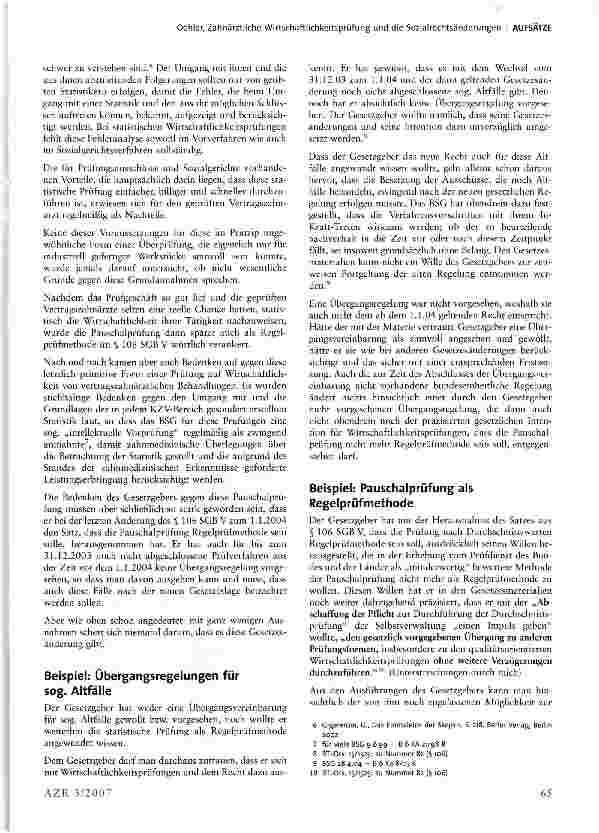 Vorschauseite 2: Ist der Wille des Gesetzgebers nicht mehr wichtig?Zahnärztliche Wirtschaftlichkeitsprüfung und die Sozialrechtsänderungen