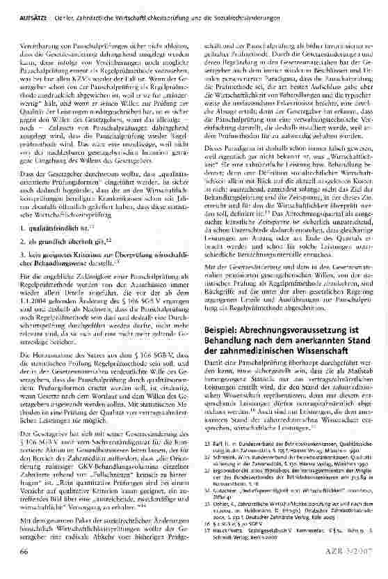 Vorschauseite 3: Ist der Wille des Gesetzgebers nicht mehr wichtig?Zahnärztliche Wirtschaftlichkeitsprüfung und die Sozialrechtsänderungen