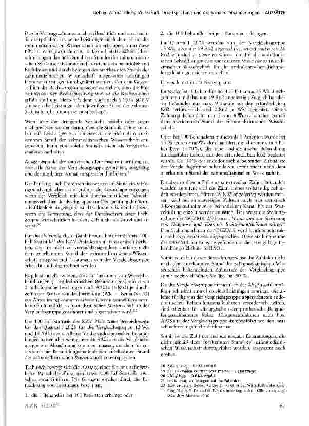 Vorschauseite 4: Ist der Wille des Gesetzgebers nicht mehr wichtig?Zahnärztliche Wirtschaftlichkeitsprüfung und die Sozialrechtsänderungen