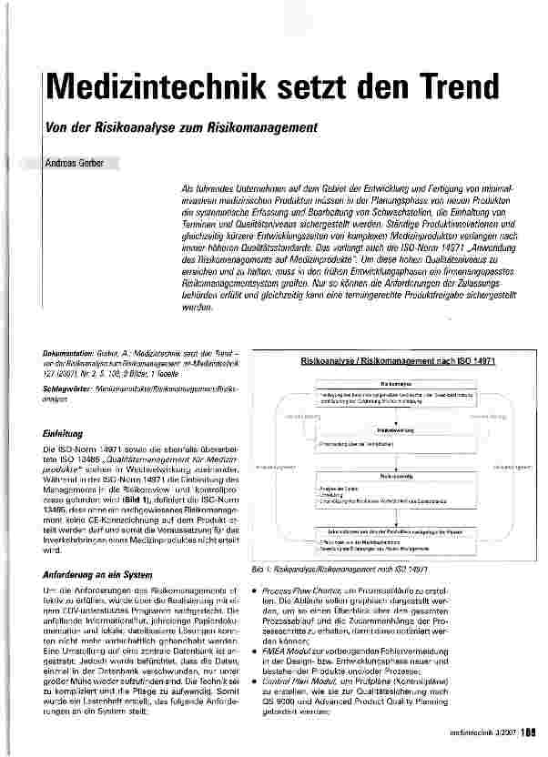 Vorschauseite 1: Medizintechnik setzt den Trend
